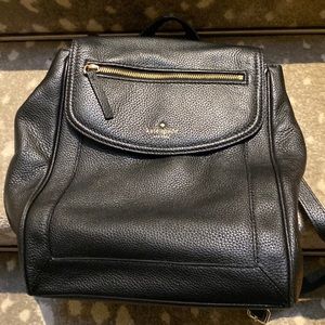 Kate Spade black leather backpack